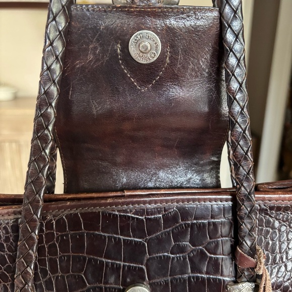 Brighton Vintage Crocodile Embossed Handbag 10“ x 12“ x 3“ - Picture 3 of 15